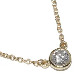 ティファニー ペンダントネックレス K18YG ダイヤ1P(0.12ct) エルサペレッティ バイザヤード ペンダントネックレス