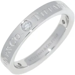 ティファニー 指輪 Pt950 ダイヤ3P(0.07ct) T&CO.バンドリング フラットバンドリング 幅3ミリ