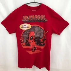 古着　美品　MARVEL　マーべル　Tシャツ　コットン100%　赤　レッド　Sサイズ　DEADPOOL　デッドプール　映画　ムービー　スーパーヒーロー　ブラックユーモア　アンチヒーロー