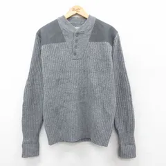 M/古着 エルエルビーン 長袖 コマンド セーター メンズ 00年代 00s メリノラムウール ヘンリーネック グレー 霜降り他 25nov15