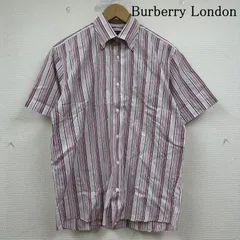 バーバリーロンドン ロゴ 刺繍 ストライプ ボタンダウン シャツ メンズ M ISItems【USED】【古着】【中古】50150272