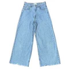 ZARA ハイウエスト クロップド ワイドデニム ルーズストレート ライトブルー サイズ34 レディースS ザラ