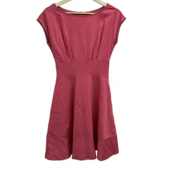 Kate spade(ケイトスペード) ワンピース サイズXS レディース美品  - ピンク クルーネック/半袖/ひざ丈