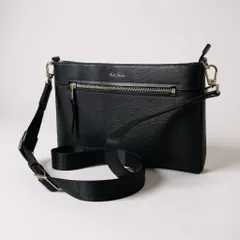 ha6《美品》 Paul Smith ポールスミス レザー クロスボディバッグ ブラック ショルダーバッグ サコッシュ 斜め掛け カバン 鞄t18r