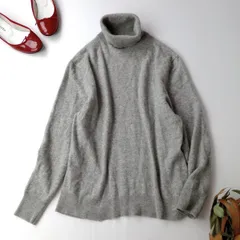 UNIQLO ユニクロ カシミヤタートルネックセーター プルオーバー ニット グレー XL (125Y＋9833)25F☆