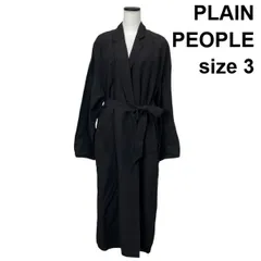 ◆ プレインピープル PLAIN PEOPLE ロングコート ドロップショルダー 日本製 チャコールグレー 麻 3 M～L 9号-11号 レディース S6A052のサムネイル