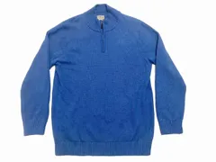 L.L.Bean ハーフジップ コットンセーター L-TALL 青 アメリカ古着 ニット