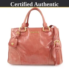 【使用感あり】Miu Miu 2wayバッグ ハンドバッグ/ショルダーバッグ レザー ピンク