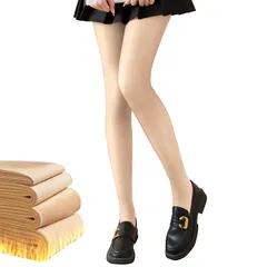 [ＣＨＡＭＯＫＡ] 透け感 タイツ 裏起毛 ストッキング 極暖 美脚 80/150/220/320g厚手スト防寒 レディース 美尻 フェイクタイツ 伸縮性 着圧 おしゃれ かわいい 肌色 黒 グレー コーヒー 冬秋 -15～25℃適用 (肌色タイツ（透けな 0