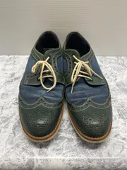 送料無料！！ARGISアルジス　ウイングチップ　メンズシューズ　40サイズ（25〜25.5cm）グリーン×ブルー　スェード調　#80106MO300のサムネイル
