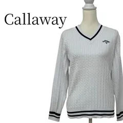 ★美品 Callaway キャロウェイ 白 長袖 ニット・セーター L PSP21-10