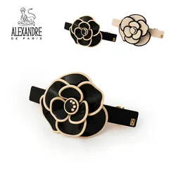 アレクサンドル ドゥ パリ ALEXANDRE DE PARIS aa8-18232-02 アレクサンドルドゥパリ 8cm カメリア バレッタ 髪留め シンプル ブランド ハンドメイド ヘアアクセサリー 