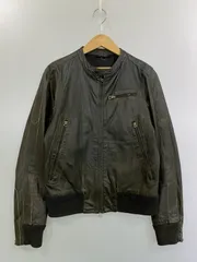 【中古品】Grime effect グライム　エフェクト LEATHER JACKET レザー ジャケット メンズ アウター 馬皮 ジップアップ 【146-260106-em-19-min】