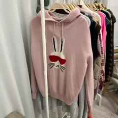 カシミア100 マリエム by MAB リボントゥーうさぎフーディーニート