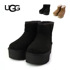UGG アグ ブーツ W CLASSIC MINI PLATFORM 1134991 クラシックミニプラットフォーム 厚底 送料無料 レディース 女性 靴 厚底 ムートンブーツ ブランド 軽い 歩きやすい 痛くない 大きいサイズ 滑りにくい 黒 アグブーツ
