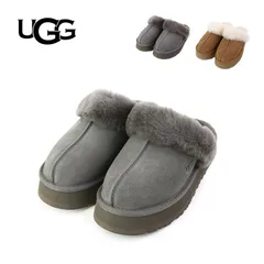 UGG アグ W ディスケット シューズ レディース ブラック チェスナット チャコール W DISQUETTE 1122550 スリッパ スリッポン ルームシューズ ブランド シンプル カジュアル ファー 