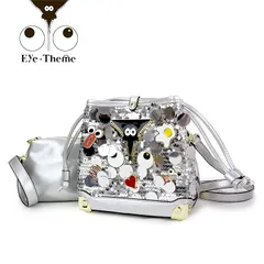 EYE THEME アイテーマ ストラップ付き スパンコール 巾着 ショルダーバッグ ET2608 レディース おしゃれ かわいい 大人 個性的 女性 ショルダー 斜め掛け 肩掛け ショルダー バッグ 