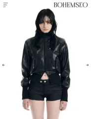 BOHEMSEO ボヘミアンソウル ジャケット アウター BOHEMIAN SEOUL] 23VER. LEATHER DUCK DOWN METAL LOGO PADDING 正規品