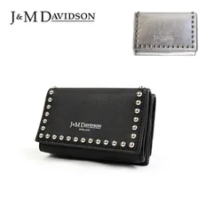 J&M DAVIDSON ジェイアンドエムデヴィッドソン FOLD WALLET WITH STUDS ミニウォレット SFLW-1XX-SCXX ミニ財布 三つ折り財布 小銭入れ レディース ギフト シンプル プレゼント スタッズ
