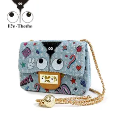 EYE THEME アイテーマ デニム デニムバッグ ショルダーバッグ ET2708 バッグ レディース BAG 肩掛け ショルダー チェーンバッグ おしゃれ かわいい 大人 個性的 女性