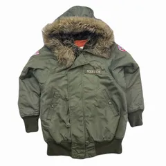 ロデオクラウンズ ミリタリージャケット レディース S オリーブグリーン ファーフード アウター