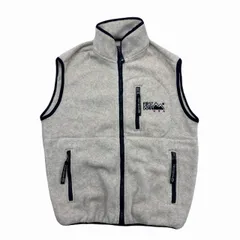 ファーストダウン フリースベスト メンズ M オフホワイト ジップアップ シンプル アウトドア