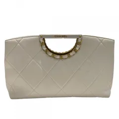 【中古】 CHANEL シャネル マトラッセ クラッチバッグ  ハンドバッグ 29番台 キャビアスキン ホワイト×ゴールド金具 レディース 25038077 SA