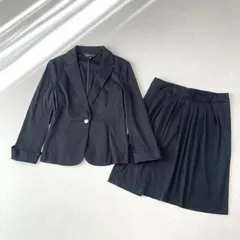 INDIVI インディヴィ スーパーストレッチ スカートスーツ セットアップ ブラック サイズ40 ブラックフォーマル ビジネススーツ 日本製