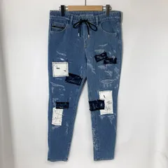 RESOUND CLOTHING リサウンドクロージング インディゴリメイク ミックデニムジャージーパンツ ST-020 美品 メンズ サイズ3 Lサイズ相当 ボトム A15559◆のサムネイル