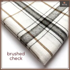 起毛生地　秋冬　145×100㎝　タータンチェック柄　先染め　ホワイト系　表起毛　手芸用布地　インテリアクロス　カフェ風　アパレル生地　マフラー　ショルダー　バッグ　あたたか素材　柔らかい　おしゃれデザイン　クッションカバー　REVEセレクト mpk015