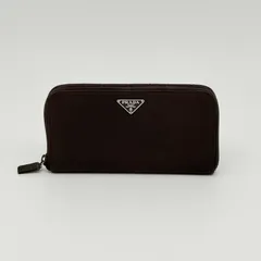 PRADA ナイロン ラウンドファスナー ブラウン