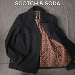 SCOTCH & SODA スコッチアンドソーダ 秋冬 羊毛ウール素材 中綿キルティング メルトンPコート ピーコート M ネイビー メンズ ダブル