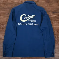 チャレンジャー　CHALLENGER　ジャケット　刺繍　ブルー　Mサイズ