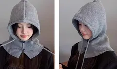 韓国バラクラバ レディース ニット ネックウォーマー フード付きネックウォーマー フードウォーマースヌード マフラー ニット フード ニット帽 付け襟 つけ襟 おしゃれファッション ユニセックス