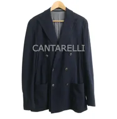 美品 カンタレリ CANTARELLI プラネットジャージー テーラードジャケット ブレザー スーツ ダブルブレスト ネイビー サイズ50 メンズのサムネイル