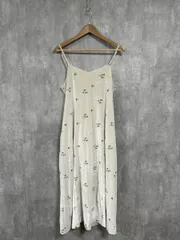 natural couture ナチュラル クチュール 花柄 刺繍 キャミソール ワンピース sizeF/白 ■◆ レディース