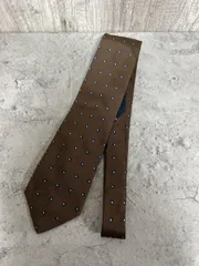 FAIRFAX COLLECTIVE フェアファックス シルク100% ビジネス ドット ジオメトリック柄 ネクタイ size-/紺×茶 ■■ メンズ