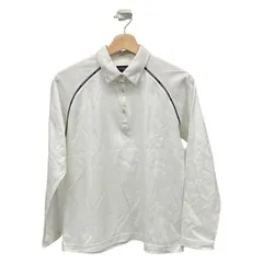 BURBERRYGOLF(バーバリーゴルフ) 長袖ポロシャツ サイズL レディース 白×黒