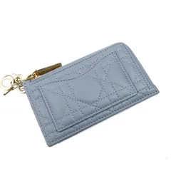 Dior ディオール LADY DIOR ジップ カードホルダー カードケース クラウドブルー S0965ONMJ_M81B カナージュ レディース 中古