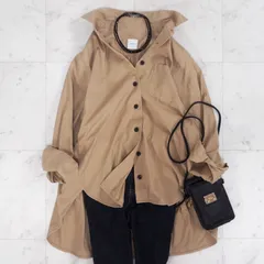 美品【スピックアンドスパン】バックギャザーオックスシャツ F ベージュ オーバーサイズ コットン