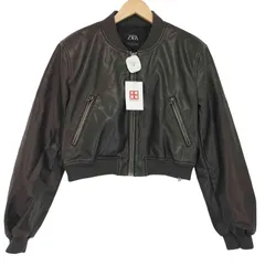 ザラ ZARA フェイクレザー ボンバージャケット レディース import：M 