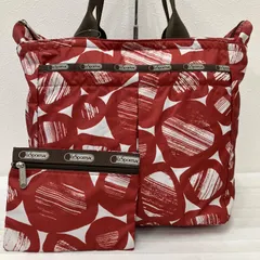 8058　LeSportsac レスポートサック　トートバッグ　ハンドバッグ　ポーチ付　レディース　大きめ　大容量　シンプル　カジュアル　軽量　　レッド　赤　ブラウン