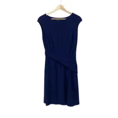 RalphLauren(ラルフローレン) ワンピース サイズ4 S レディース美品  - ネイビー クルーネック/半袖/ひざ丈