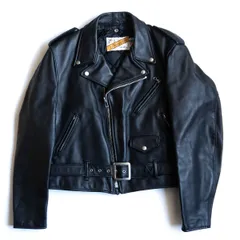 【美品/ビッグサイズ】SCHOTT【618/ダブルライダース ジャケット】44 レザー アメリカ製 ブラック ショット 25120735