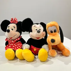 ディズニー　ぬいぐるみ　レトロ　ミッキー　ミニー　プルート　セット　【送料無料】