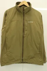【中古】 mont bell メンズジャケット L クリマプラス100 ウィズシェルジャケット mont bell L カーキ ロゴ