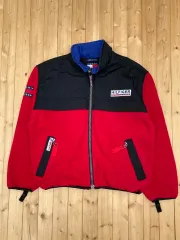トミーヒルフィガー 90s ヴィンテージ カラーブロック フリース ジップアップ ジャケット J01707