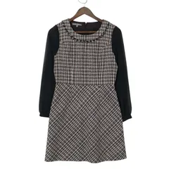 Laura Ashley ローラアシュレイ 秋冬 ツイード★ チェック ワンピース Sz.7 レディース