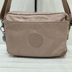 7927　KIPLING キプリング　ショルダーバッグ　チャーム付き　モンキー　ゴリラ　ポケット多数　小さめ　ミニ　カジュアル　シンプル　軽量　レディース　ピンク