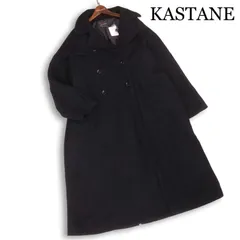 未使用 23AW★ KASTANE カスタネ 秋冬 ハイネック ウール ロング コート Sz.1　レディース 黒のサムネイル